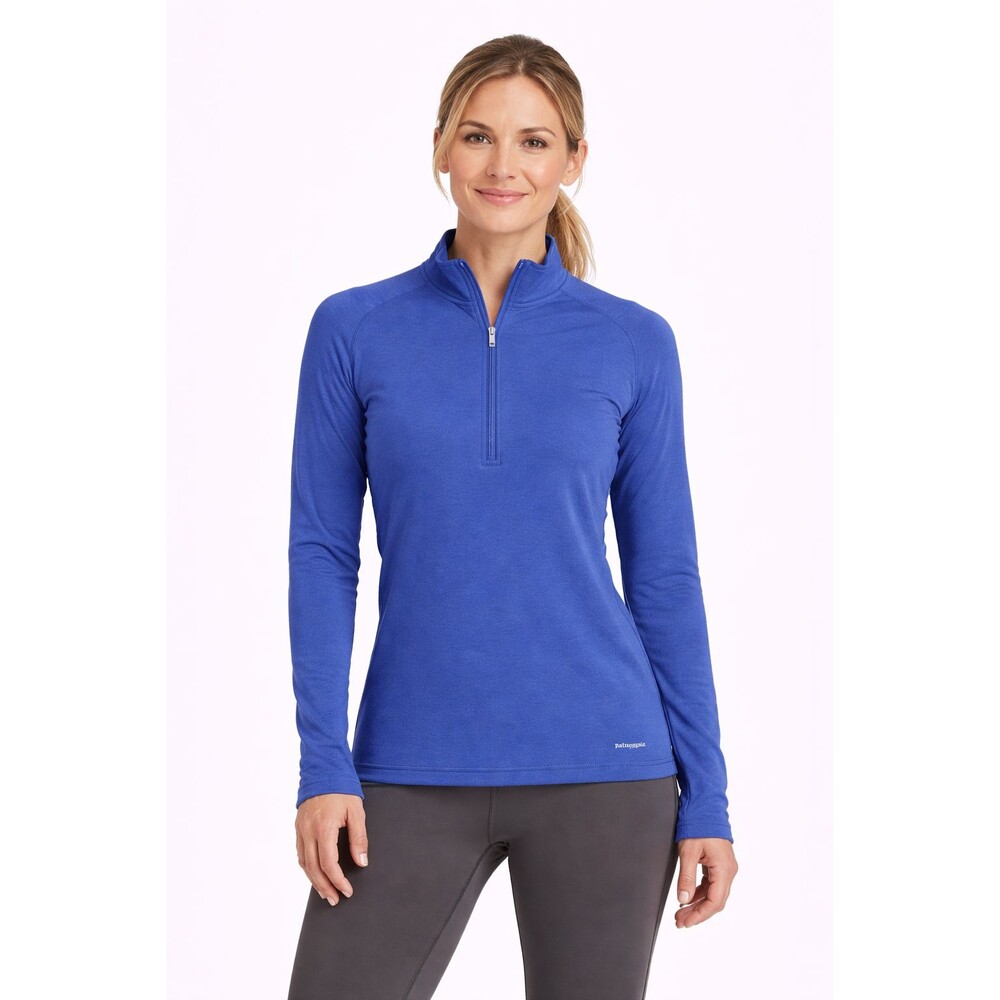 Patagonia Women’s Capilene Thermal Weight Zip Neck Pullover Small Slim Fit Blue